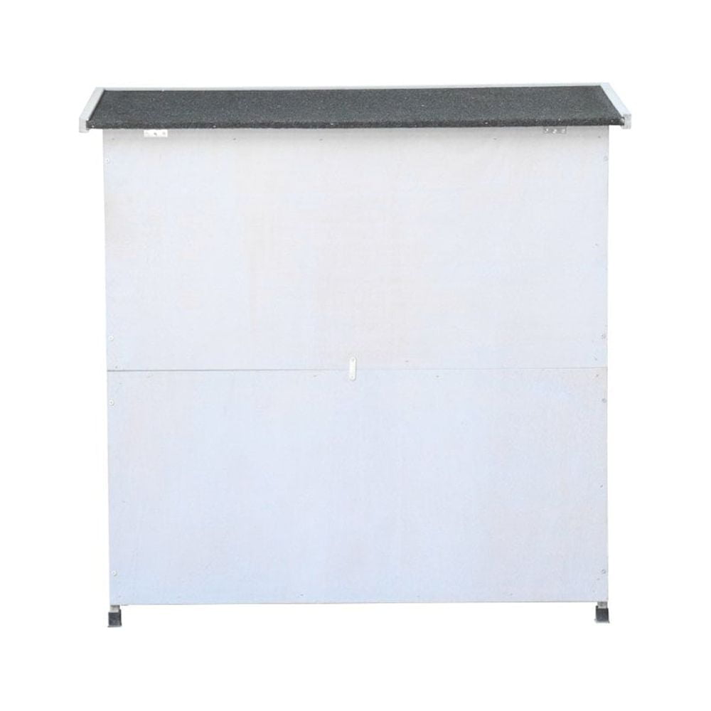 Hassch Wooden Bunny Hutch Rabbit Hutch Small Animals Habitat with Ramp, Removable Tray and Weatherproof Roof, Indoor/Outdoor, Antique White