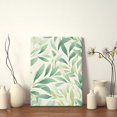 thumbnail image 4 of Canvas Prints Wall Art Framed Hanging Painting Wall Art,Pastel Green And Cream Leaves On White BackgroundDecor Canvas Art for Home Decor, Living Room, Office-12x16 Inches, 4 of 4