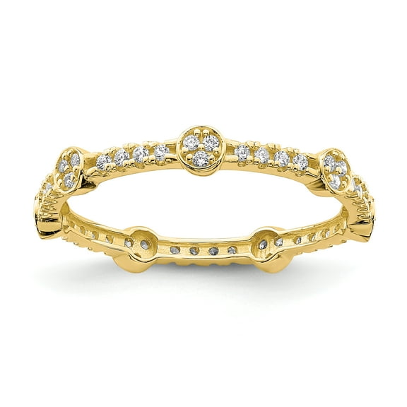 Primal Gold 10 Karat Yellow Gold 1.55mm Cubic Zirconia Ring