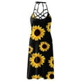 thumbnail image 4 of OAVQHLG3B Halter Hollow Out Sunflower Dress for Women Loose Midi Sleeveless Summer Dress Beach Casual Fashion Sundress Vestidos, 4 of 5