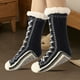 thumbnail image 4 of Calcetines de invierno para suelo: calcetines forrados de forro polar extra gruesos para mujeres y hombres, calcetines térmicos cálidos para suelos fríos, calcetines antideslizantes para interiores, 4 of 4