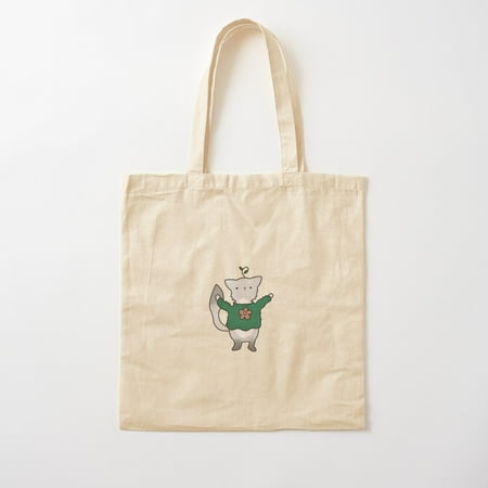 Plant Cat With Flower Sweater Cotton Tote Bag Canvas Tote Bag  Family Gift For Mother  Her