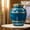 Midnight Blue Gold, variant on Cremation Urn for Adult Remains – Classic Thread Design Midnight Black Gold Metal Memorial Urn, Secure Lid, 9 x 7 Inch
