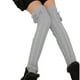 thumbnail image 1 of Calcetines largos hasta la rodilla para mujer, de color liso, cálidos, con forma de masa, de bolas de lana y acrílicos., 1 of 2
