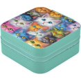 thumbnail image 2 of GZHJMY Funny Cats Compact Leather Jewelry Box - Mini Travel Jewelry Case Organizer & Holder for Girls, Women | Ideal for Necklace Bracelet Earrings Rings, 2 of 7