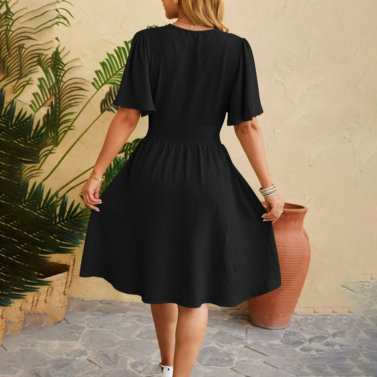 mini knitted dresses Avec Les Filles Women's Blanket Stitch Spread Collar Mini Dress - Light Yellow main image 0
