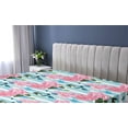 thumbnail image 5 of Ambesonne Roses Fitted Sheet, Pastel Colors Vintage Flowers, King Size, Pale Azure Blue Pale Pink, 5 of 5