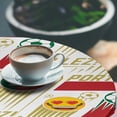 thumbnail image 2 of Ambesonne Sports Emoji Fitted Round Tablecloth, Portugal 7 Writings, 56"- 60" Diameter, Forest Green Dark Coral, 2 of 4