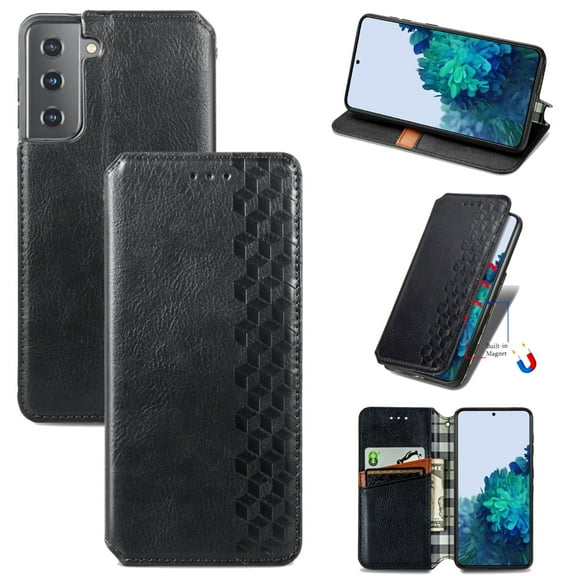 Galaxy S21 Wallet Case, Dteck Premium PU Leather Flip Folio Wallet Case with Card Slot Magnetic Closure Case for Samsung Galaxy S21 Plus 6.7 inch, Black