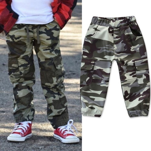 Toddler Kids Boy Casual Camo Trousers Army Military Pants Bottoms