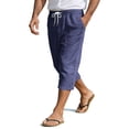 thumbnail image 4 of Chiccall Men's Casual Shorts Below Knee Length 3/4 Capri Pants Drawstring Pockets Elastic Waist Beach Yoga Shorts, 4 of 8