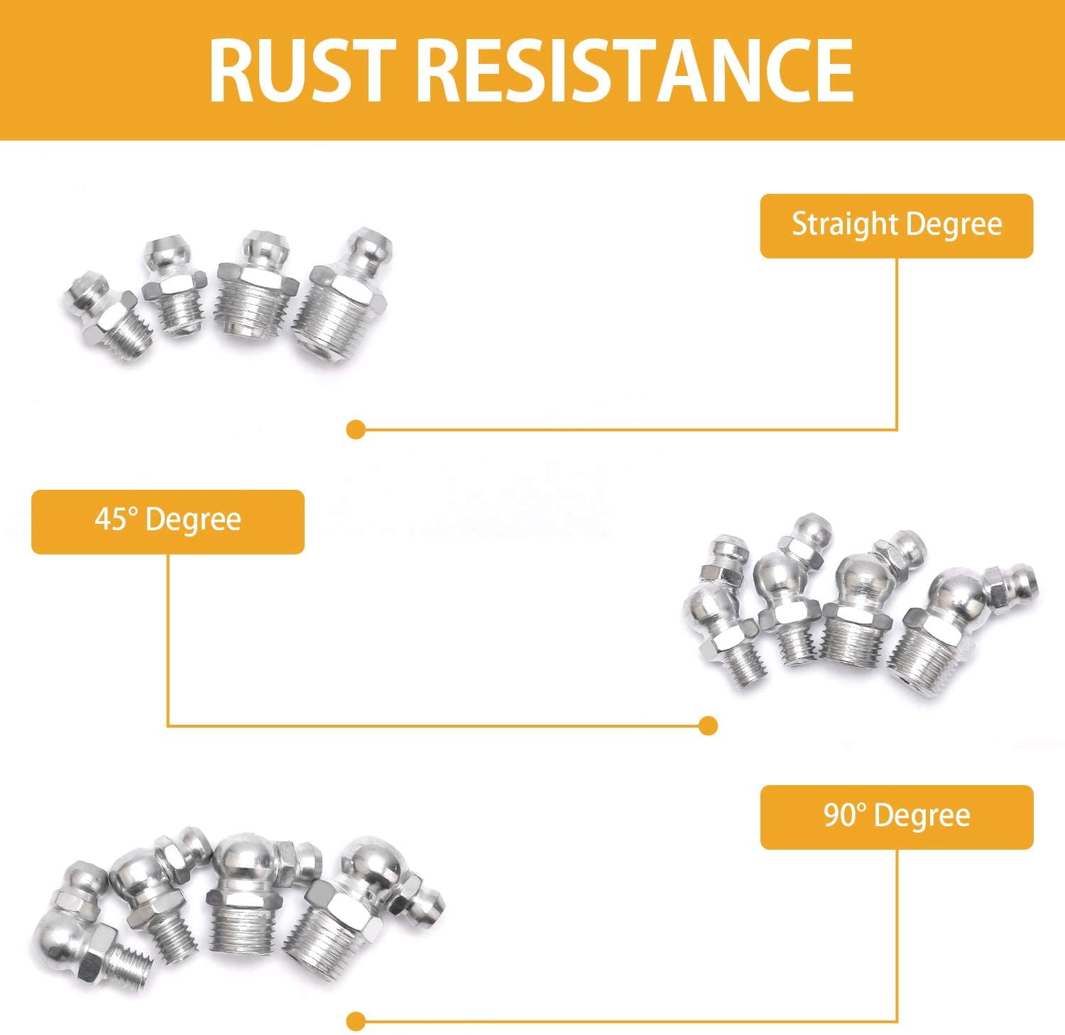 Buy VIGRUE Grease Fittings, 245 Pieces SAE & Metric Grease Fitting Assortment Kit, Standard