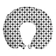 thumbnail image 1 of Abstract Travel Pillow Neck Rest, Continuing Round Squares in Monochrome Style Graphical Grid Elements, Memory Foam Traveling Accessory Airplane and Car, 12", Charcoal Grey and White, by Ambesonne, 1 of 2