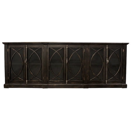 Wheatstone 6-Door Sideboard in Antique Black Finish on Pine Solid Wood