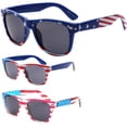 thumbnail image 4 of grinderPUNCH Kids American Flag Sunglasses USA Blue Stars and Stripes Retro Design 80's AGE 4-12, 4 of 7