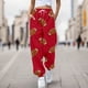 thumbnail image 1 of WILLBEST Pantalones Casuales para Mujer con Estampado de Rugby, Bolsillos Sueltos, Cintura Alta, Tiras En el Tobillo, para Un Estilo y Comodidad Diarios. Grande, 1 of 3