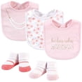 thumbnail image 2 of Little Treasure Baby Girl Cotton Bib and Sock Set 5pk, Brunch, One Size, 2 of 2