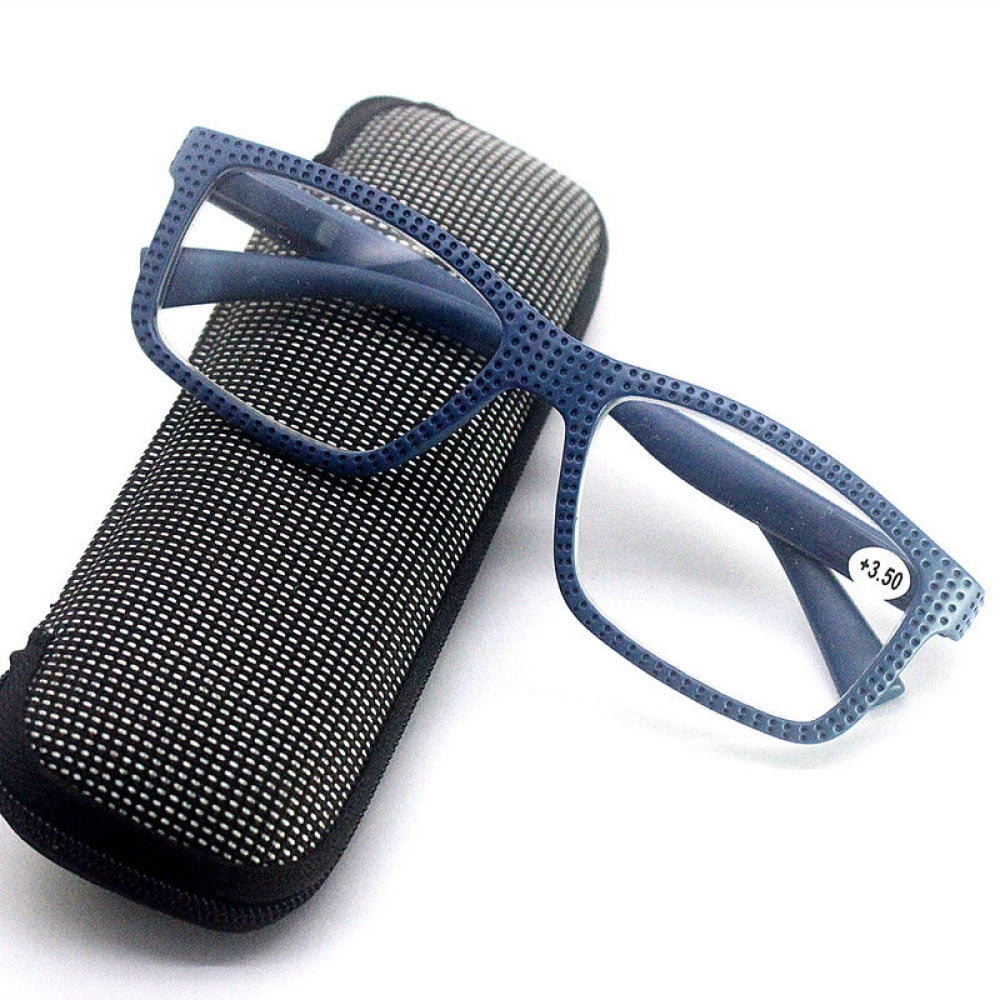 3 Pairs of Mens Thick Rectangular Reading Glasses 2.5 Anti-blue Light Readers Women Plastic Spring Hinge Presbyopic Glasses +2.50