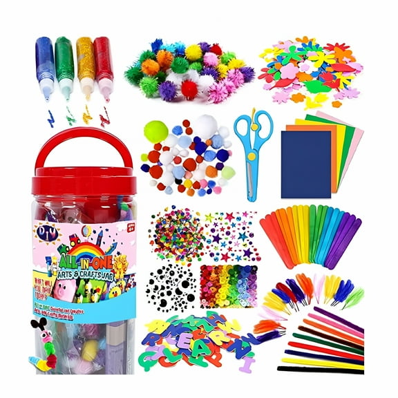 BESTSKY Arts and Crafts Supplies for Kids - Craft Art Supply Kit for Toddlers Age 4 5 6 7 8 9 - All In One D.I.Y. Crafting School Kindergarten Homeschool Supplies Arts Set