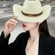thumbnail image 4 of Sombrero de vaquero Yinane para mujer Unisex lechoso, 4 of 5