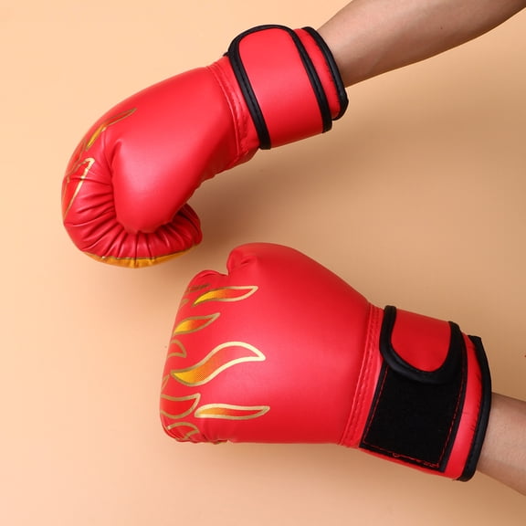 Luxshiny Red Breathable Boxing Gloves with Adjustable Fit, Ideal for Training, Sparring, and Fitness Workouts