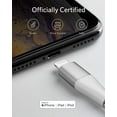 thumbnail image 3 of Anker Powerline+ II Braided Nylon Lightning Charging Cable w/Pouch (3ft), MFi Certified ,Silver, 3 of 7