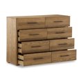 thumbnail image 3 of Benjara Ira 55 Inch Wide Dresser Chest, Wooden Frame, 8 Gliding Drawers, Brown, 3 of 5