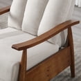 thumbnail image 3 of Wood Frame Recliner Chair, Modern Accent Chair Lounge Chair for Living Room, Adjustable Recliner Sofa Arm Chair with Thick Seat Cushion & Foot Rest, Beige, 3 of 9