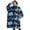 DarkBlue Cartoon Dinosaurs, variant on Oversized Wearable Blanket Hoodie,DarkBlue Cartoon Dinosaurs Pattern Sherpa Blanket Hoodie with Super Pockets,Super Warm Fuzzy Pullover for Women & Men