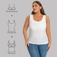 thumbnail image 2 of 1/2 Pack Women's Plus Size Tank Tops with Buit-in Bra, Women's Camisole Seamless Compression Tank Top Shapewear Body Shaper Base Layer Undershirt Underwear Tops, XL-4XL, 2 of 9