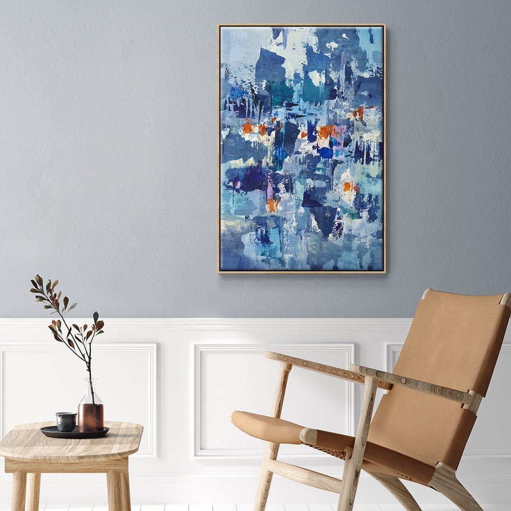 Reticent III Framed Premium Gallery Wrapped Canvas - Ready to Hang - 27 x 41 - Natural Wood Floating Frame