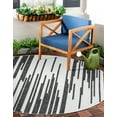 thumbnail image 3 of Unique Loom Outdoor Modern Collection Area Rug - Monochrome (12' Round Black and White), 3 of 11