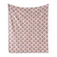thumbnail image 1 of Vintage Soft Flannel Fleece Throw Blanket, Simplistic Floral Pattern with Jacobean Inspired Branches Motif, Cozy Plush for Indoor and Outdoor Use, 50" x 70", Eggshell and Vermilion, by Ambesonne, 1 of 5
