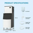 thumbnail image 7 of Tuekys Commercial Ice Maker Machine,350Lbs/24H with 220Lbs Ice Storage Bin, Stainless Steel Freestanding Ice Machine Under Counter with Ice Scoop, Self-Cleaning, 7 of 7