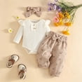 thumbnail image 2 of CAICJ98 Newborn Baby Girl Clothes Ribbed Knit Ruffle Long Sleeve Romper Print Pants for 0 3 6 12 18 Months Girl Fall Winter Outfits, 2 of 8
