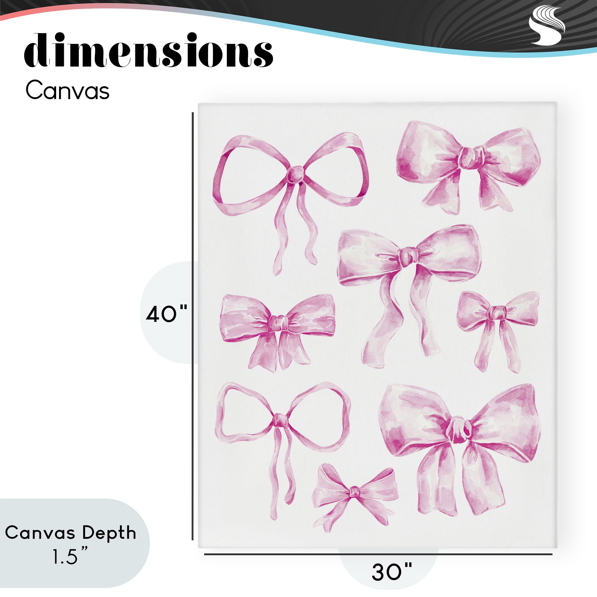 Stupell Industries Coquette Bow Collection Canvas Wall Art, design by Bethany Sandoval