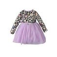 thumbnail image 2 of Seyurigaoka Kids Girls Halloween Dress, Flower Skull Print Splicing Long Sleeves Skirt, 2 of 7