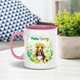 thumbnail image 3 of Basset Hound Hello Spring Time Flower Floral Nature 11oz Accent Two-tone Mug Bassets Dog Breed Lovers Gifts Idea Coffee Tea Cup - 02031, 3 of 5