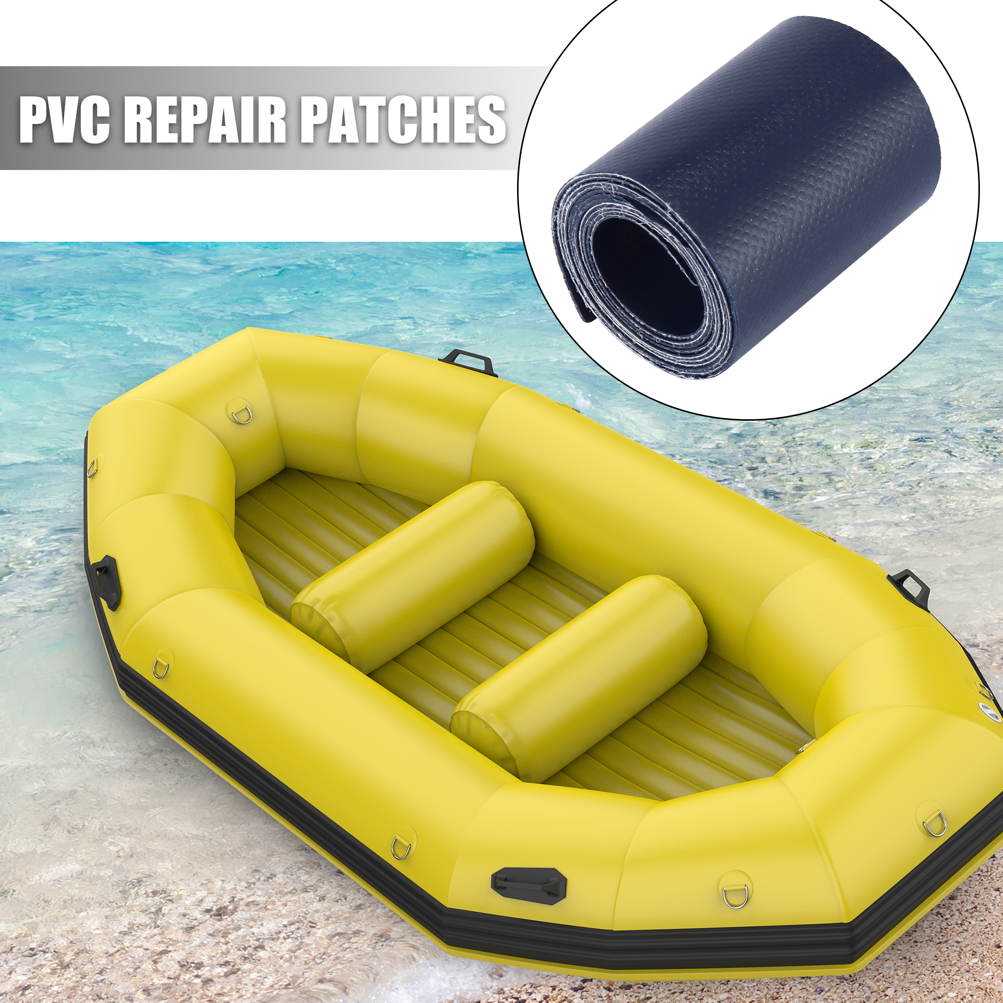 Kayak Patches Raft Patch Inflatable Repair Rafts Waterproof Boat Repair  Patches PVC Patches Set for Inflatable Raft, Boat, Canoe, Kayak Blue 