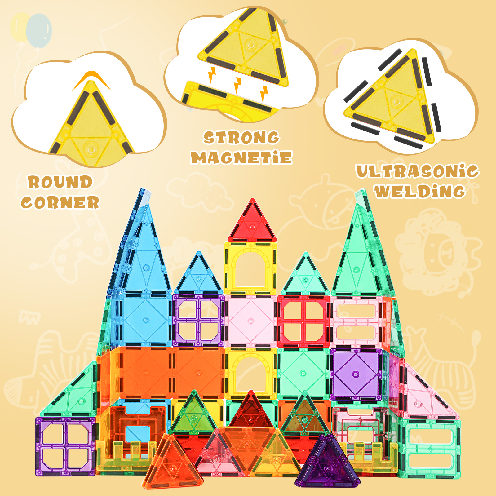 FunMagic Magnetic Tiles Building Set, 32 Pieces photo 4