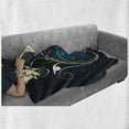thumbnail image 6 of Floral Soft Flannel Fleece Throw Blanket, Classic Ornamental Swirled Flower Beauty with Curved Petals Design, Cozy Plush for Indoor and Outdoor Use, 50" x 60", Petrol Blue Dark Blue, by Ambesonne, 6 of 6