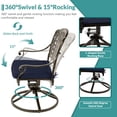 thumbnail image 6 of MEETWARM 9-Piece Outdoor Patio Dining Set for 8, All Weather Cast Aluminum Patio Funiture Table and Chairs Set- 94.5” Rectangular Table and 2 Swivel Rocker Chairs, 6 Stationary for Garden, Navy Blue, 6 of 8