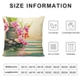 thumbnail image 5 of YINGXI  Spa Themed Throw Pillow Cushion Cover, Orchid Flowers Pebble Stones and Exotic Branches on The Water Image, Decorative Square Accent Pillow Case, Fern Green and Fuchsia 12x12in, 5 of 5