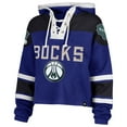 thumbnail image 2 of Women's '47 Royal Milwaukee Bucks 2024/25 City Edition Superior Cropped Lace-Up Pullover Hoodie, 2 of 3