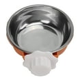 thumbnail image 1 of Hanging Dog Bowl, Shallow Multifunctional Large Open Screw Buckle Design Dog Removable Stainless Steel Feeder  For Birds For Cats For Guinea Pigs Orange,Yellow,Blue, 1 of 8