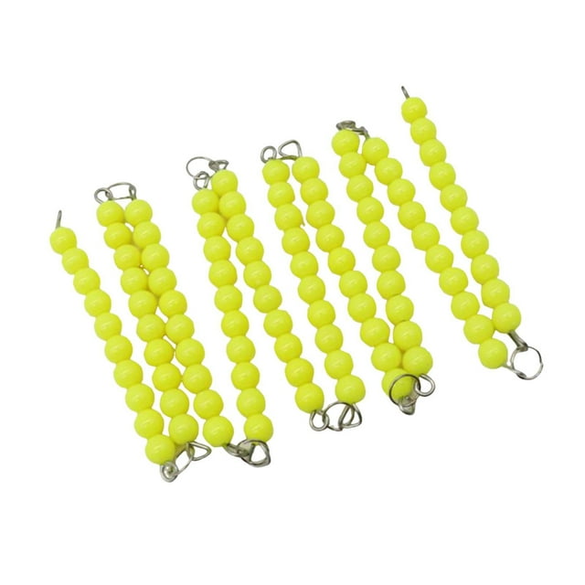 10 piezas de cadenas de cuentas Montessori, juguete de aprendizaje de números para niños de 3 a 5 años, regalo amarillo