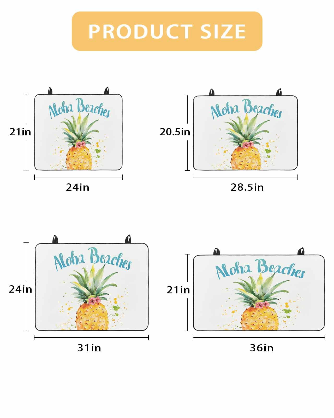 nqOlkjepod Large Induction Cooktop Protector Mat 24"x21", Summer Pineapple Stove Top Covers for Electric Stove, Watercolor Modern Art Tropical Fruit Stove Burner Cover Mats, Glass Top Stove Cover