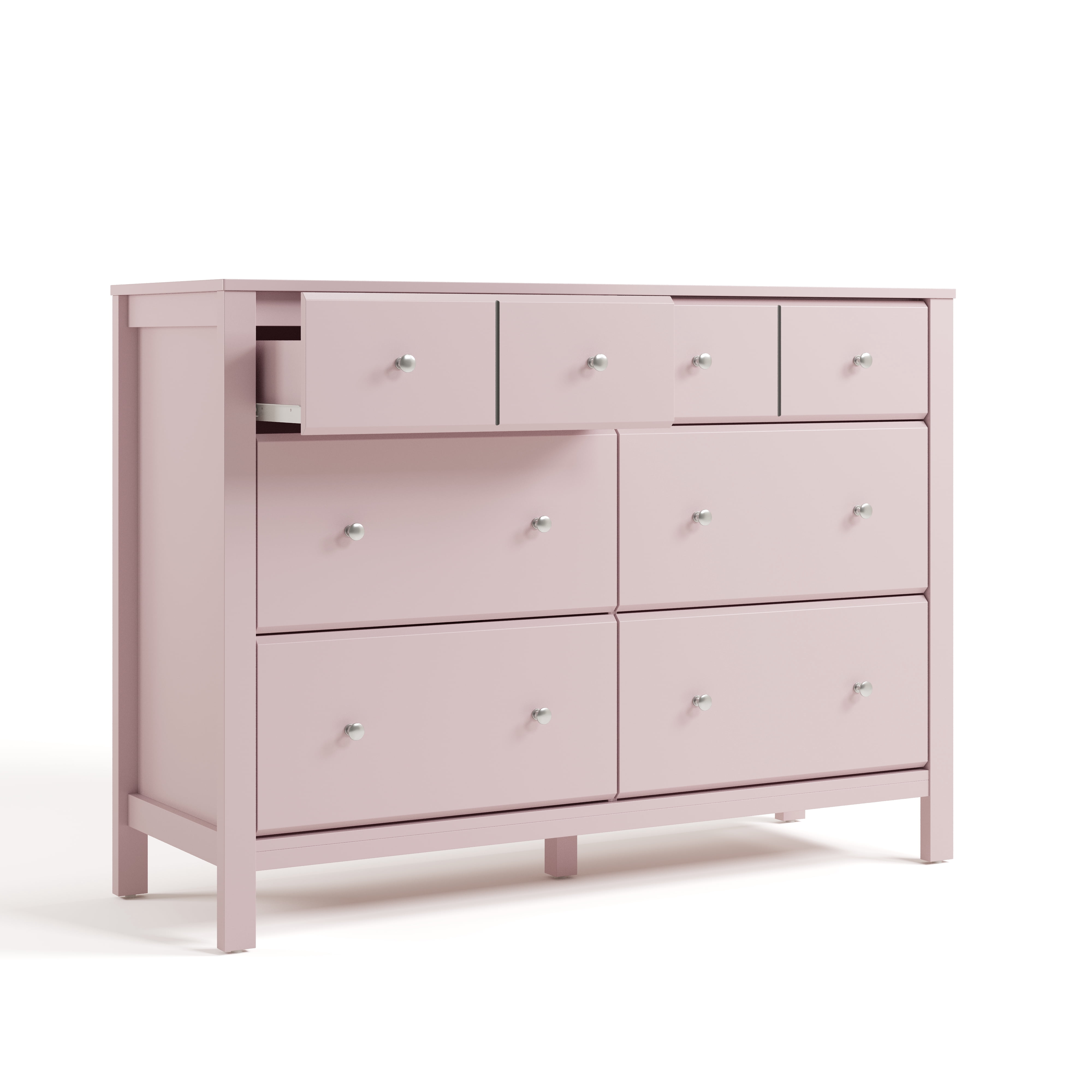 Storkcraft Horizon 6 Drawer Nursery Double Dresser, Blush