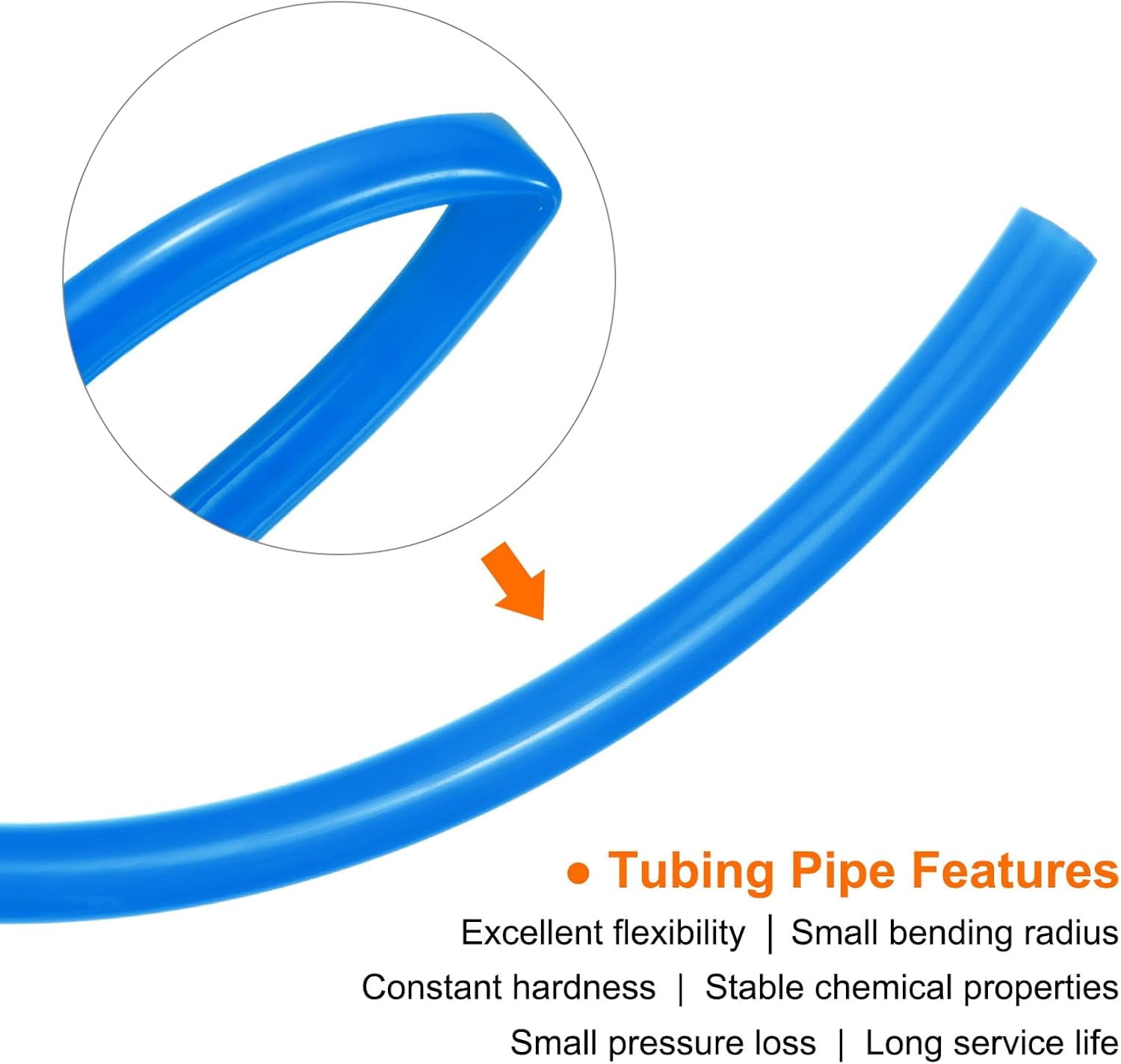 MKEUDQ-Pneumatic Tubing Pipe Pu Hose 12mm OD x 8mm ID 5 Meters(16.4 FT) Air Compressor PU Polyurethane Line Hose Tube for Air Compressor Water Fluid Transfer, Blue