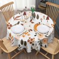 thumbnail image 3 of Fall Leaves Pumpkin Round Tablecloth 60" X 60",Wrinkle Wipeable Table Cloth for Kitchen Dining Room Picnic Patio Party, 3 of 6
